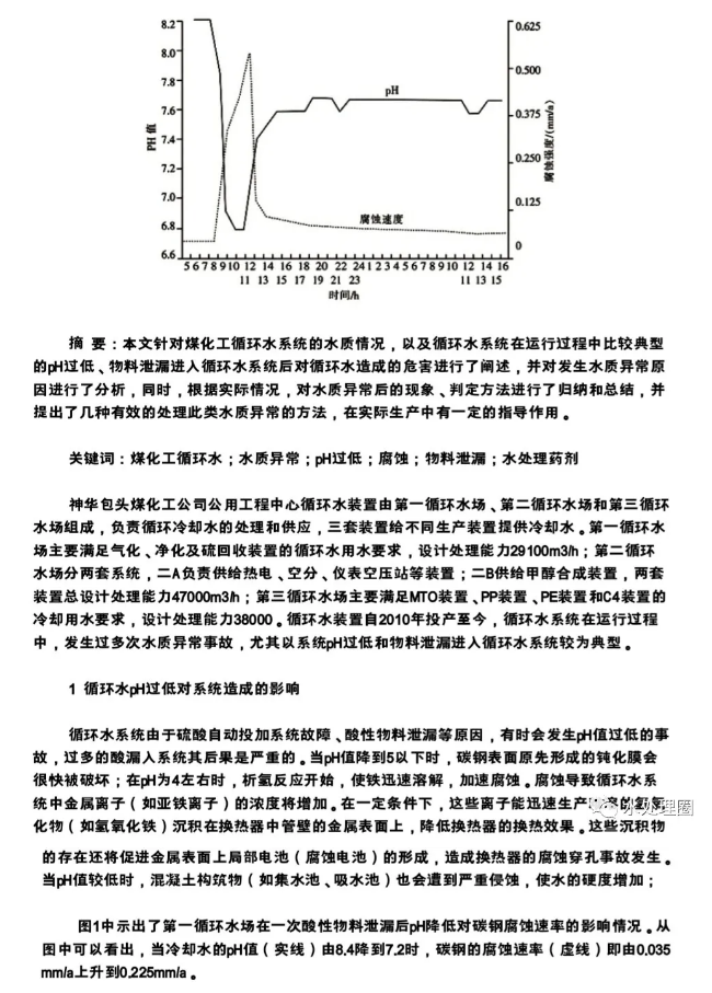 煤化工循环水系统水质常见异常及应急措施